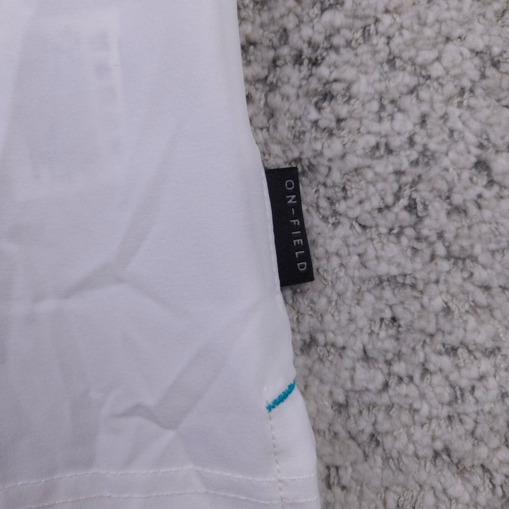 Miami Dolphins Team Issued Polo Shirt Mens Large Nike On Field White Dri Fit GUC - Picture 8 of 12